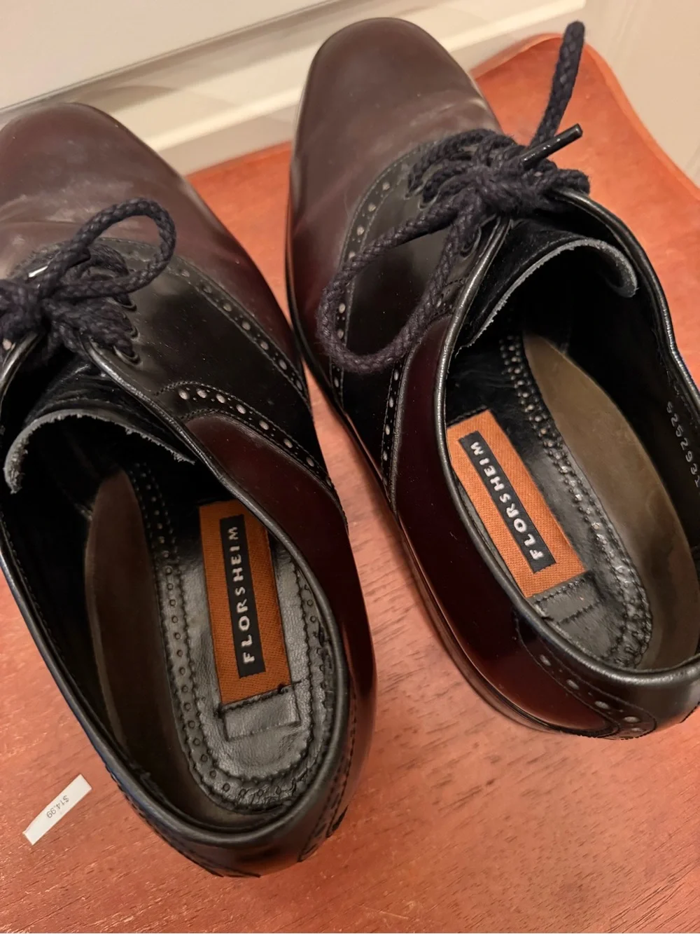 Florsheim Genuine Leather Two-Tone Mens Burgundy and Black Hard shoes